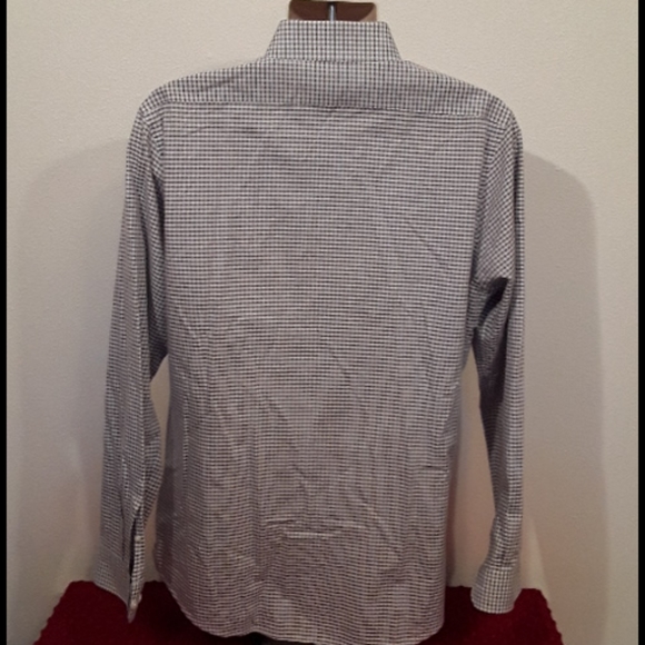 Mens Express Slim fit plaid dress shirt - Picture 4 of 5